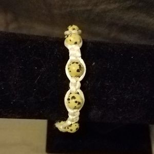 Macrame Style Dalmatian Jasper  Bracelet